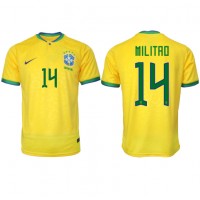 Camiseta Brasil Eder Militao #14 Primera Equipación Mundial 2022 manga corta